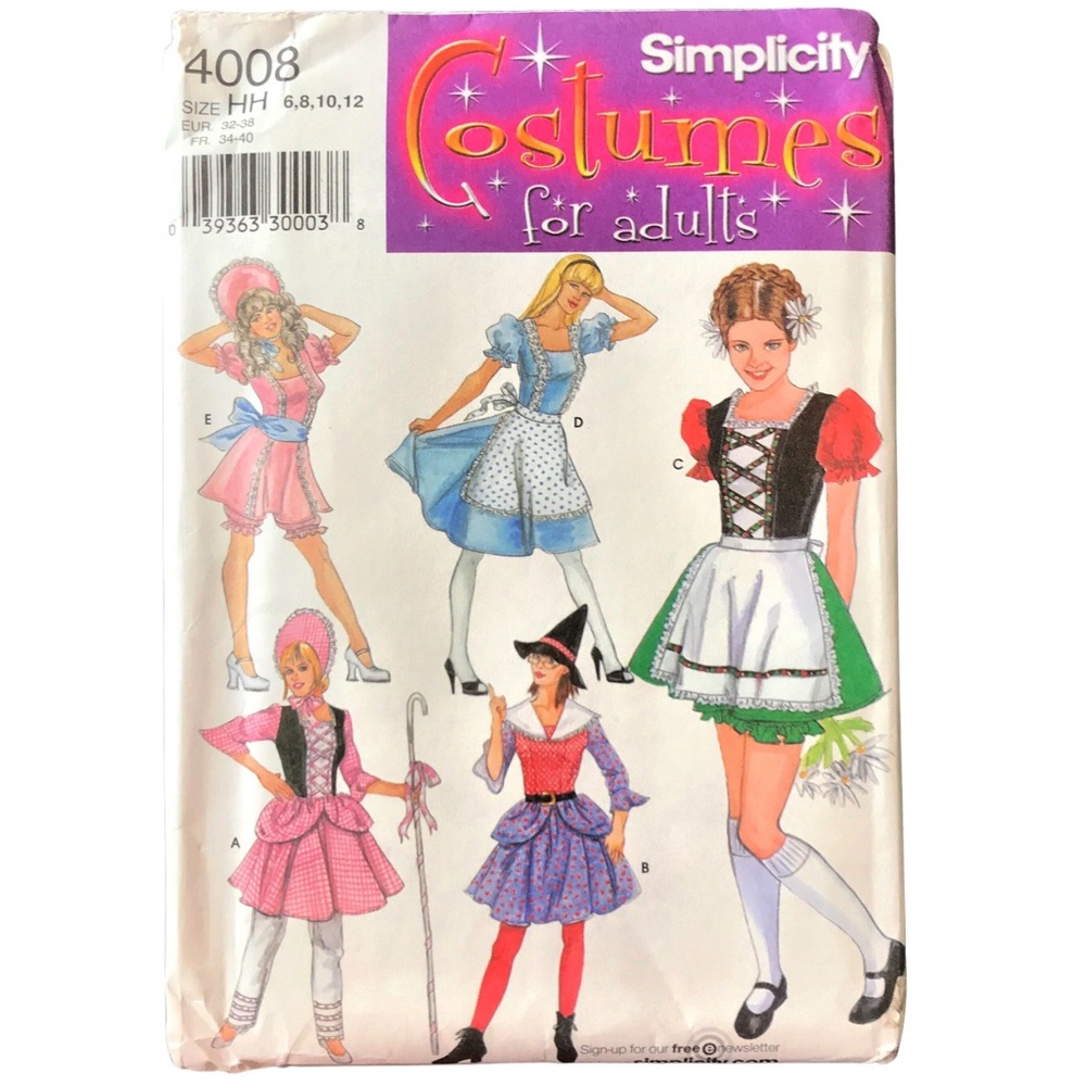 Simplicity 4008 Short Dress Costumes Pattern HH 6-12 Fairytale Storybook